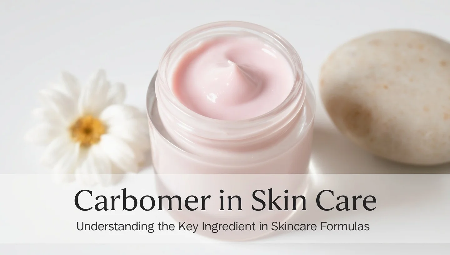 Carbomer in Skin Care: Close-up of pink creamy texture in a skincare jar, showcasing the key ingredient for smooth and stable skincare formulas.