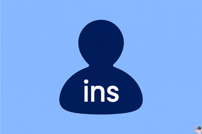 Digital silhouette with the word 'i̇ns' representing online personal identity and authenticity.