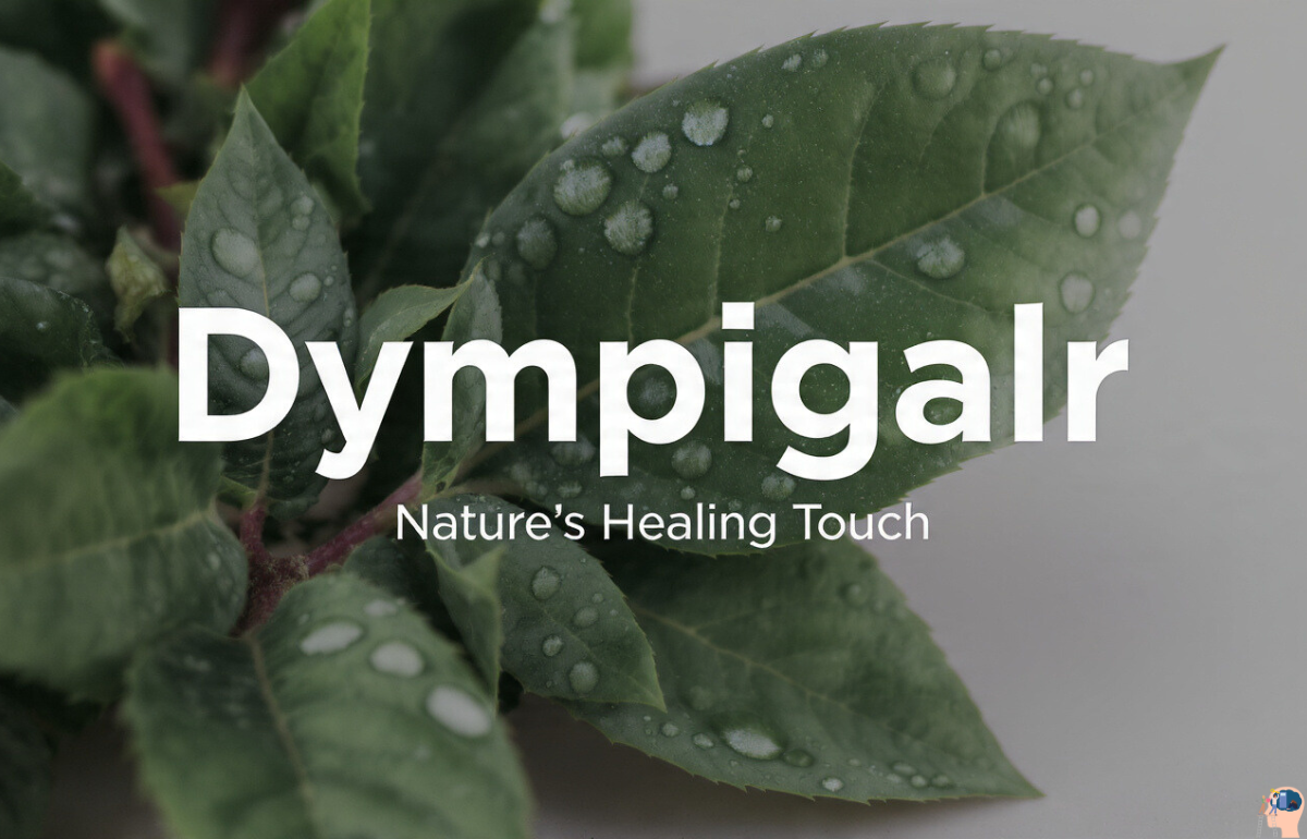 Dympigal herbal leaves with water droplets symbolizing natural healing and wellness