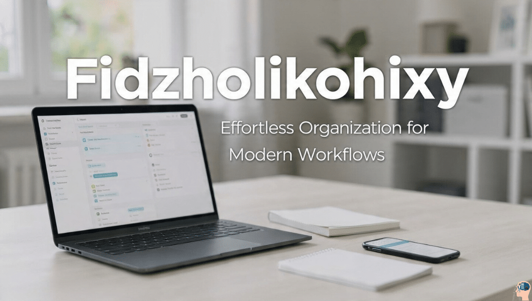 Fidzholikohixy - Effortless Organization for Modern Workflows with a sleek laptop on a desk showing task management features.