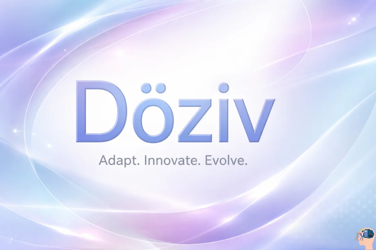 Döziv featured image showing a modern abstract digital design with futuristic typography and soft gradient background.